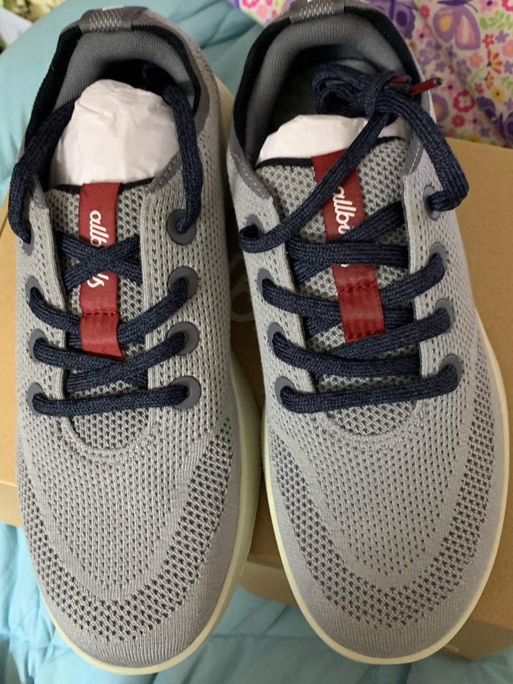 Allbirds womens Knit Tree Runner with Navy Accents